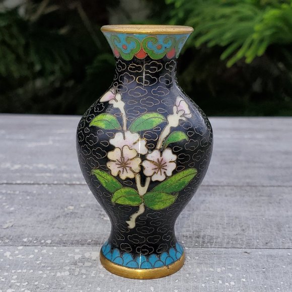 Vintage Chinese Miniature Cloisonne Vase - Picture 1 of 7
